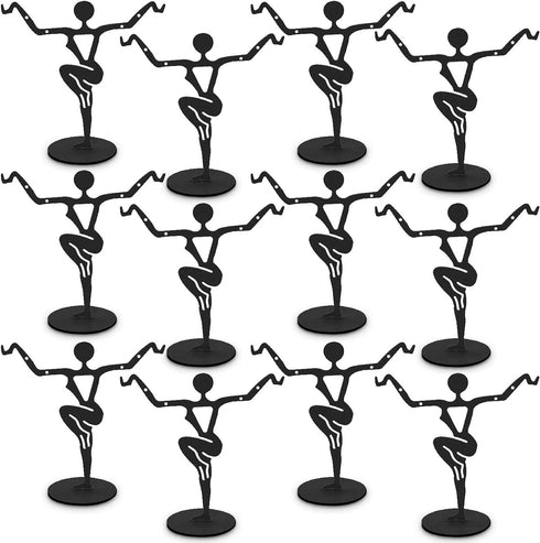 Mooca 12 Pcs Set Black Metal Earring Holder, Jewelry Stand, Earring Display Earring Display Earring Stand Earring Metal Stands, 3 1/4 Inches Height, Black Color
