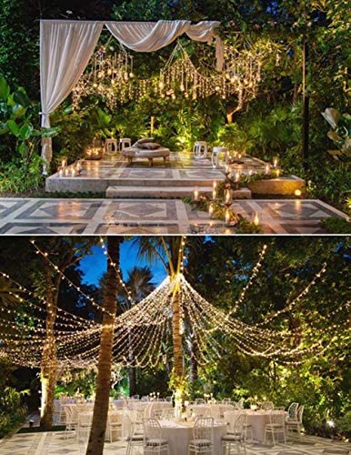 Twinkle Star LED String Lights, Plug in String Lights 8 Modes Waterproof for Indoor Outdoor Christmas Tree Wedding Party Bedroom (*Warm White, 33 ft)