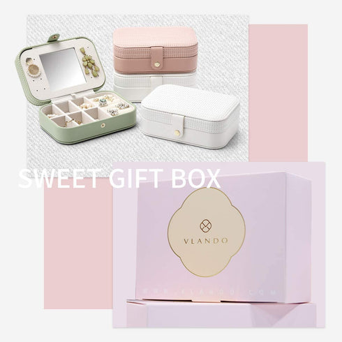 Vlando Travel Jewelry Case Box Women PU Leather 2 Layer Jewelry Organizer Holder for Necklace Earring Rings-Green