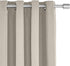 Amazon Basics 100% Blackout Textured Linen Window Panel with Grommets and Thermal Insulated, Noise Reducing Blackout Liner - 52" x 95", Grey