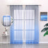 Autumn Dream Linen Ombre Sheer Curtains Voile Rod Pocket Blue and Grey Gardient Semi Sheer Curtains for Bedroom Living Room Nursery, 52by84 inch (2 Panels)