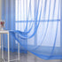 Autumn Dream Linen Ombre Sheer Curtains Voile Rod Pocket Blue and Grey Gardient Semi Sheer Curtains for Bedroom Living Room Nursery, 52by84 inch (2 Panels)