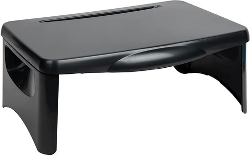 Mind Reader LAPSTOR-BLK Folding Lap, Portable Laptop Desk, Breakfast, Bed Table, Serving Tray with Extra Storage Space for Books, Files, Docs, School Supplies and More, for Kids, Adults, Black