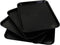 Ramddy Black Serving Trays, Plastic Fast Food Trays, Set of 4
