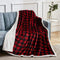 BEAUTEX Sherpa Fleece Throw Blanket, Super Soft Warm Buffalo Plaid Plush Blankets and Throws, Lightweight Cozy Fuzzy Blanket for Couch Sofa Bed (Red, Throw 50" x 60" )