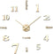 AILILIFE 3D DIY Wall Clock Decor Sticker Mirror Frameless Large DIY Wall Clock Kit for Home Living Room Bedroom Office Decoration (Gold)