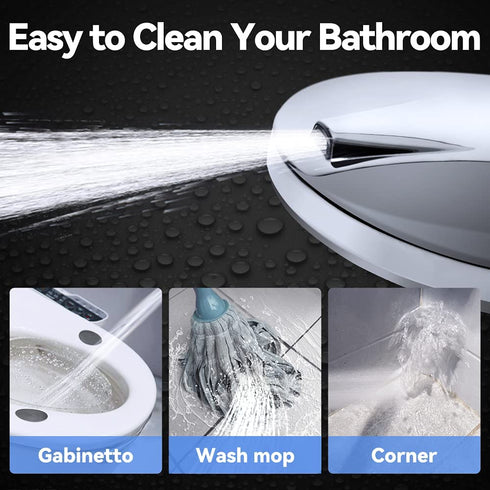 High Pressure Shower Head with Handheld, Zodight 6 Spray Mode Shower Heads with Power Cleaning Nozzle, 78 Inch Stainless Steel Hose, Adjustable Wall Mount Holder, Clean Tub, Tile and Pets