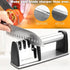Knife Sharpeners, Best 4 in 1 Manual Kitchen Knives & Scissor Sharpeners, 4 - Stage Knife Sharpening System with Diamond Steel, Ceramic Stone, Ergonomic Design, Non-slip Base?Black?
