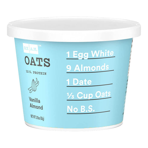 RX A.M. Oats Oat Cup, Vanilla Almond, 12g Protein, 2.18oz Cup (1 Count)