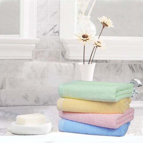 Yoofoss Hand Towels Bamboo Face Washcloths Towel Set for Bathroom-Kitchen-Hotel-Multi-Purpose, Ultra Soft, Absorbent, 13" x 29" - 4 Pack