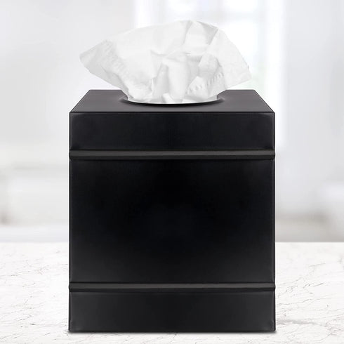 Autumn Alley Farmhouse Black Tissue Box Cover Industrial Chic Metal Tissue Box Holder Perfect Farmhouse Style Decor Corrosion and Rustproof Easy to Refill Versatile in Design