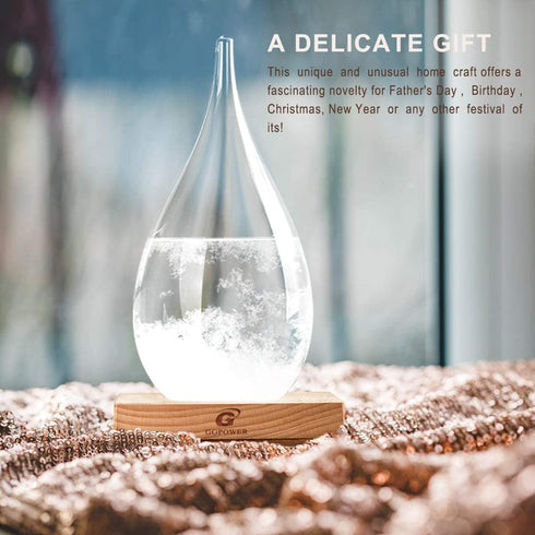 G GGPOWER Storm Glass Weather Forecast Desktop Fashion Creative Weather Station-Teardrop Weather Forecast Bottle-for Home and Office Decoration(XL)