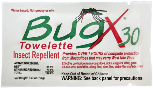 Bug X Insect Repellent Towelettes, 25-Count