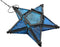 Stunning Star Glass Votive Tea Light Candle Holder Hanging Lighting Lantern Wedding Birthday Party Home Garden Decoration (Blue)