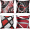 Emvency Set of 4 Throw Pillow Covers Red and Black White Gray Pattern Retro Abstract Stripes Spiral Decorative Pillow Cases Home Decor Square 18x18 Inches Pillowcases