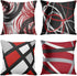 Emvency Set of 4 Throw Pillow Covers Red and Black White Gray Pattern Retro Abstract Stripes Spiral Decorative Pillow Cases Home Decor Square 18x18 Inches Pillowcases