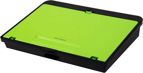 Mind Reader Adjustable Lap Desk with Storage Comfortable, Portable Laptop Stand, Built-in Cushion for Comfort, 11.25" L x 15" W x 3.25" H, x x, Green