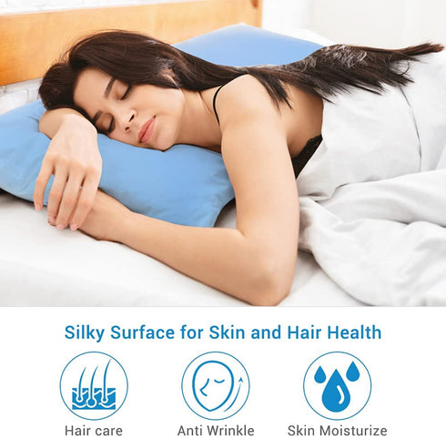 LUXEAR Cooling Pillowcases, Ultra Cool Pillow Cases with Stretch Japanese Q-max 0.55 Arc-Chill Cooling Fiber, Anti-Static Standard & Queen Size Cold Pillowcases for Hair Skin Night Sweat Hot Sleeper