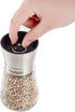 Slat and Pepper Grinder Set of 2 with Stainless Steel Holder, Adjustable Coarseness, Premium Stainless Steel and Glass body Spice Mill, Salt and Pepper Shaker