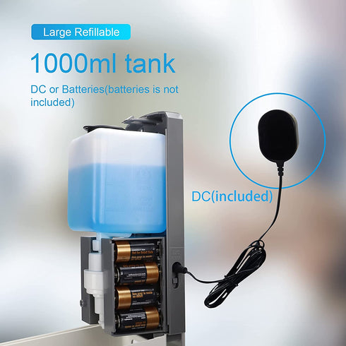AETTL Automatic Soap Dispenser, Touchless Hand Sanitizer Dispenser Wall Mount, Sensor Foaming Dispenser 1000ml/33oz Refillable Bottle with Drip Tray for Bathroom, Hotel, Office, Church, Supermarket€¦