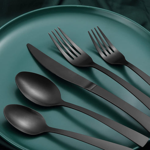 Bestdin 20-Piece Matte Black Silverware Set, Premium Stainless Steel Flatware Cutlery Set for 4, Spoons and Forks Set Includes Knife/Fork/Spoon, Dishwasher Safe