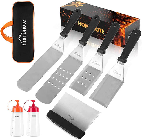 homenote Griddle Accessories Kit, Exclusive Griddle Tools Spatulas Set for Blackstone - 8 Pcs Commercial Grade Flat Top Grill Accessories - Great for Outdoor BBQ, Teppanyaki and Camping