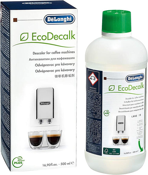 De'Longhi EcoDecalk Descaler, Eco-Friendly Universal Descaling Solution for Coffee & Espresso Machines, 16.90 oz (5 uses)