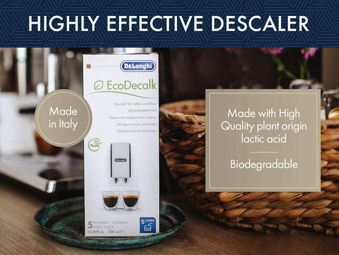 De'Longhi EcoDecalk Descaler, Eco-Friendly Universal Descaling Solution for Coffee & Espresso Machines, 16.90 oz (5 uses)