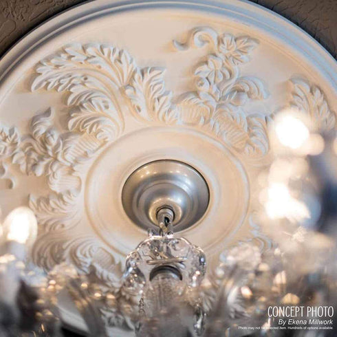 Ekena Millwork CM12CL Classic Ceiling Medallion, 12 3/8"OD x 4"ID x 1 1/8"P, Factory Primed