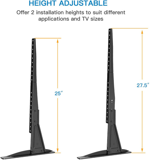 PERLESMITH Universal Table Top TV Stand for 22 - 65 Inch Flat Screen, LCD TVs Premium Height Adjustable Leg Stand Holds up to 110lbs, VESA up to 800x500mm