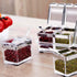 LOYUYU Seasoning Box, Seasoning Rack Spice Pots, 4 Piece Clear Acrylic Cruet, Storage Container Condiment Jars with Cover and Spoon 304 Steel Edge