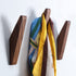 COCOYA 4Pack Wood Hooks Wall Mounted, Minimalist Easy Install Natural Real Walnut Cute Mid Century Modern Simple Rustic Home Foyer Entryway Decor, for Hanging Hat Cap Backpack Bag Coat Towel Clothes