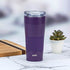 Zak Designs Lynden 28 oz Vacuum Insulated 18/8 Stainless Steel Travel Tumbler with Splash-Proof Lid, Includes Reusable Plastic Straw and Fits in Car Cup Holders, Viola