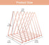 Urban Deco Triangle Desk File Organizer Metal Magazine Rack 7 Section Magazine File holder for Desk Record stand Rose Gold Desk Organizer Magazine Storage For Home (2 Pack)