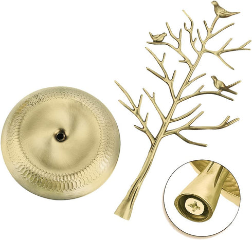 AUTODECO Retro Jewelry Tree Organizer for Necklaces and Earrings Ring Tree Holder Display Jewelry Tower Tree Great Gift for Women Girl Antique Cyan