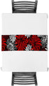 Floral Table Runner-Red Black White Cotton linen-Long 90 inche Dresser Scarves,Flower Tablerunner for Kitchen Coffee/Dining Table Bedroom Home Living Room,Scarf Decor for Summer Spring Holiday Dinner