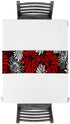 Floral Table Runner-Red Black White Cotton linen-Long 108 inche Dresser Scarves,Flower Tablerunner for Kitchen Coffee/Dining Table Bedroom Home Living Room,Scarf Decor for Summer Spring Holiday Dinner