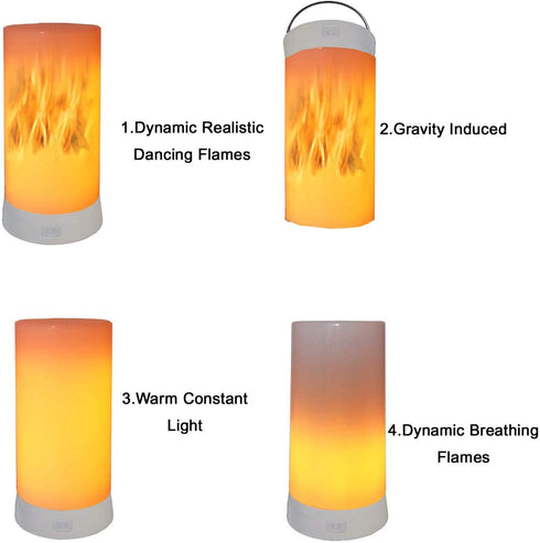 Led Flame Effect Lantern Light USB Rechargeable Flameless Candle 4 Modes Remoted Flickering Flame Effect Mood Light Flameless for Holdiday Halloween Christmas Party Bar Decor Birthday Gift (1 Pack)