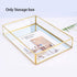 BEYST Glass Mirror Storage Tray, Rectangle Dressing Table Makeup Tray with Gold Wire, Jewelry Perfume Organizer for Vanity, Dresser, Bathroom, Bedroom