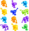 Zhanmai 12 Pieces Silicone Suction Toys Stress Toys Set Building Blocks Suction Toy Animal Shape Sucker Toys Multi Color for Stress Release, Family Parent Interactive Game Bath
