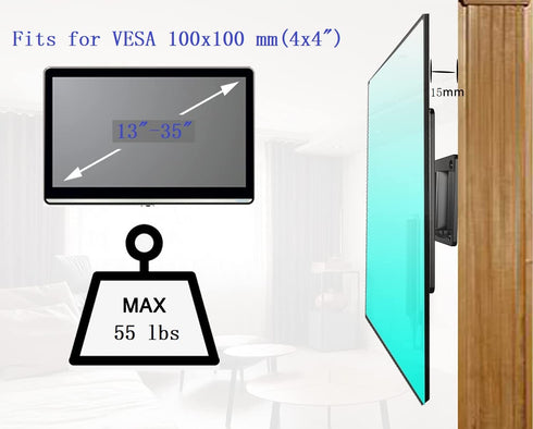 Trailer RV TV Mount for 13-35 TVs with 100x100 Loading 55lbs (NEW MODEL)