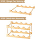 Wine Rack Freestanding Storage 8 Bottle Capacity, 2 Tiers Modular Small Wine Racks Countertop, Farmhouse Wood Wine Holder Stands for Pantry Table Top Organizer (Natural, 8 Bottles)
