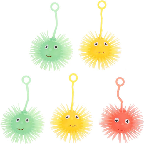 NUOBESTY Light up Puffer Balls, Squishy Stress Relief Balls for Kids Adults, 5pcs Sensory Ball Toy for Goodie Bags, Stocking Stuffers Party Favors
