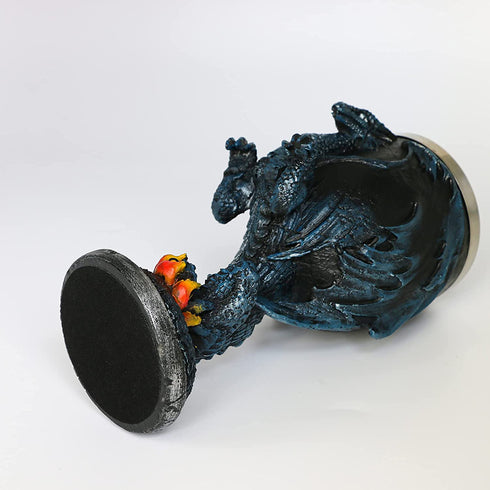 Medieval Fantasy Blue Dragon Goblet - Dungeons and Dragons gifts Themed Party Decoration - D&D Game chalice cup of Thrones Merchandise 7oz Stainless Steel Gothic Drinking cups