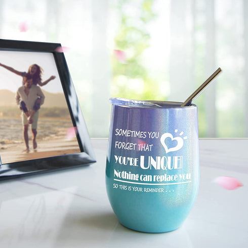 Valentines Day Gifts for Her, Insulated Wine Tumbler Birthday Gifts for Women, 12oz Stainless Stell Wine Tumbler with Sayings for Women, Sister, Mom, Friends, Wife, Grandma