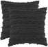GIGIZAZA Decor Throw Couch Pillow Covers,20 x 20 Cotton Black Sofa Pillows,Square Sofa Cushion Covers Linen