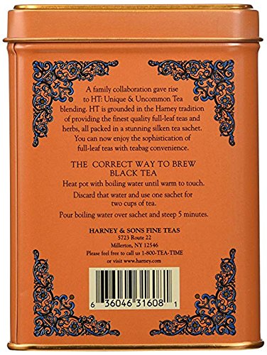 Harney & Sons Caffeinated Hot Cinnamon Sunset Black Tea with Orange and Cloves 20 Count Pack Of 2