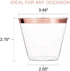 50 Rose Gold Cups 9 Oz Rose Gold Plastic Cups Fancy Disposable Wedding Cups Elegant Party Cups with Rose Gold Rim Flexible Party Wedding Rose Gold Plastic Tumblers by KARRAHOME