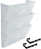 Acrimet 3 Pockets Wall Mount File Holder Organizer Letter Size, White Color (Hangers Included)