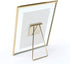 MIMOSA MOMENTS Gold Metal Floating Pressed Glass Picture Frame with Metal Easel, Photo Display for Desk (Gold, 4x6)